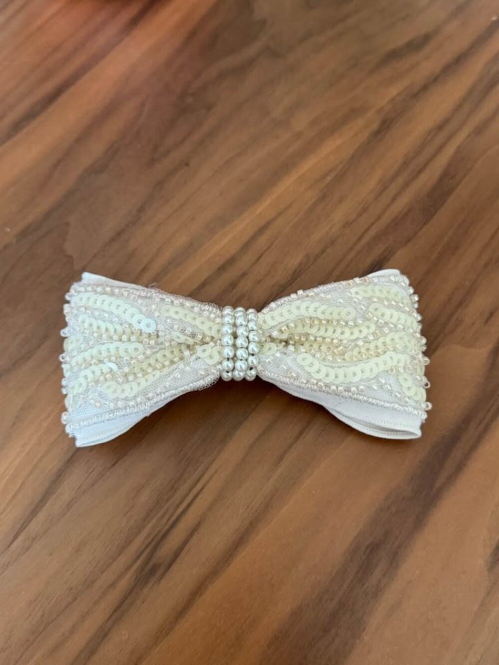 NEW Beaded & Pearl Bow Hair Clip made in Japan